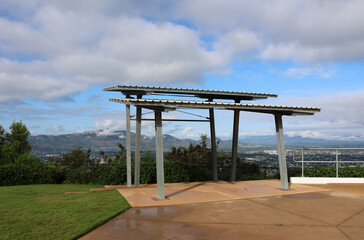 Viewing pavilion overlooking Townsville at the Castle Hill lookout in Queensland, Australia