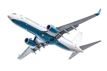 Obraz premium Commercial jet airliner in flight, angled view