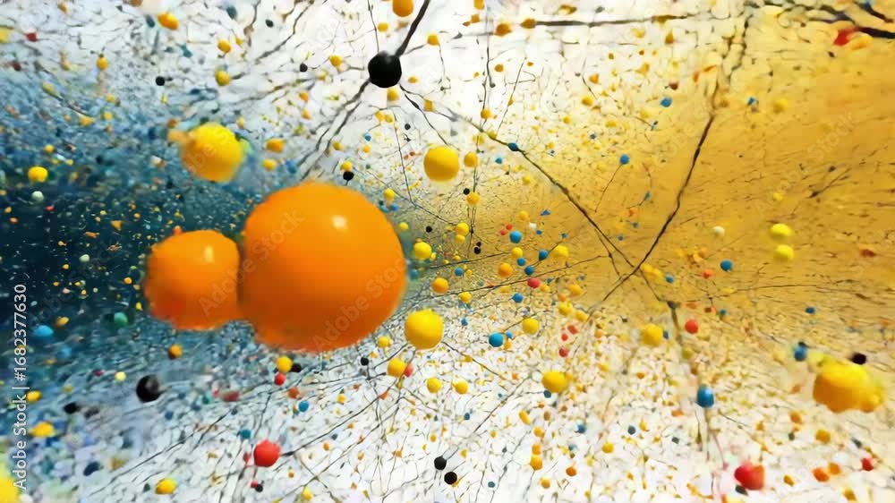 Aufkleber dynamic motion of vibrant particles through a multi-colored backdrop captivates viewers, showcasing 