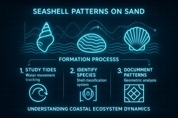 Naklejka premium Seashell Species Analysis and Identification Infographic for Marine Biology