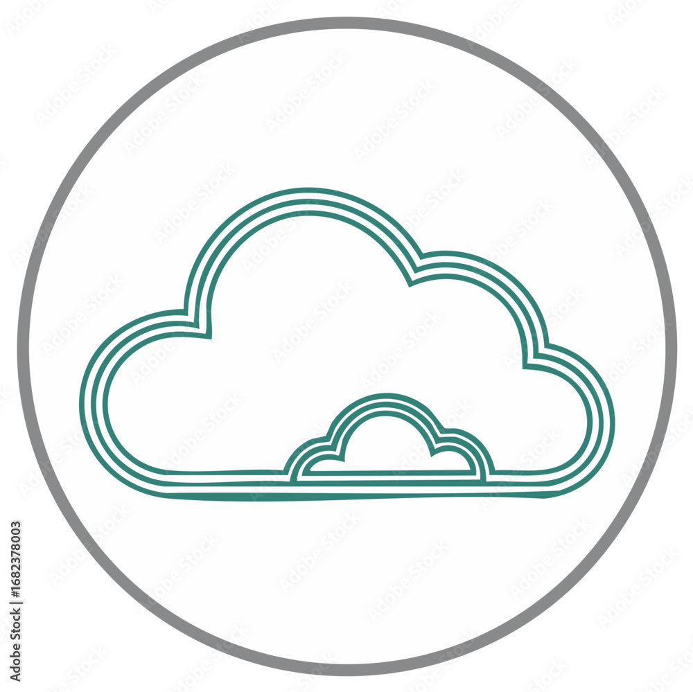 Poster cloud icon design within a circle, cloud computing concept