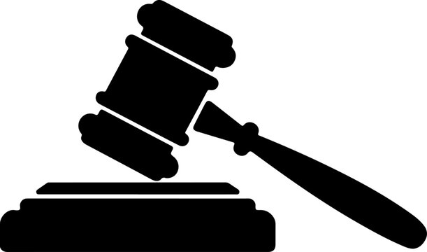 judge gavel silhouette vector illustration