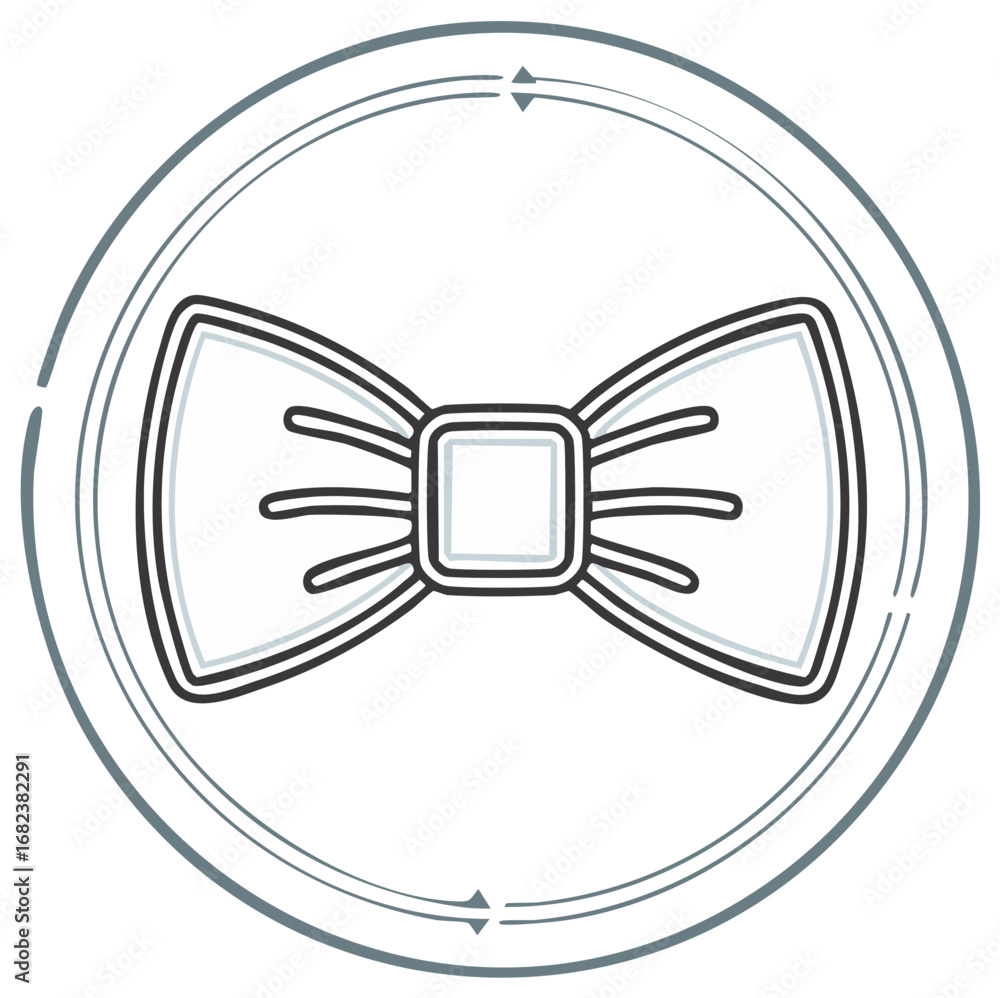 Poster elegant bowtie icon symbol with circle border for formal attire or design element