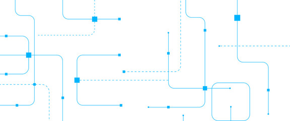 Vector abstract technology background with geometric with crossed lines and dots.