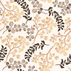 enchanted leave watercolor seamless pattern for background