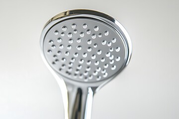 Chrome shower head close-up