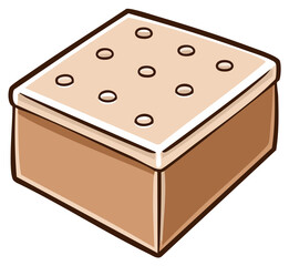 Cracker Square Isolated, Salty Biscuit with Holes Illustration, Ready to Eat Snack Food, Baked Treat