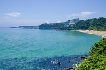 Obraz premium Hotels above Jungmun Saekdal Bay