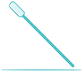 Illustration of a Nasal Swab for Testing with a Blue Handle and Soft Tip for Diagnostic Purposes
