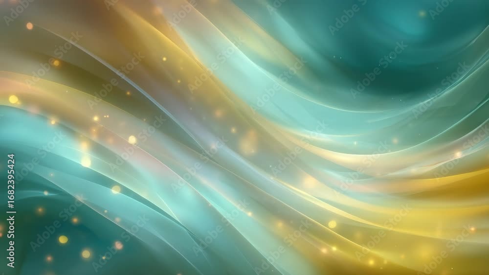 Aufkleber dynamic wave patterns in vibrant colors and soft glowing lights flow seamlessly, creating an enchant