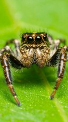 Jumping spider on leaf (1)