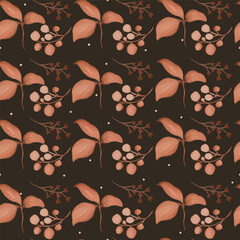 enchanted leave watercolor seamless pattern for background