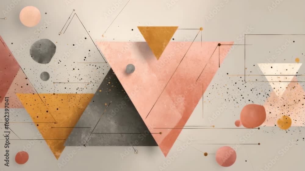Aufkleber this display features an arrangement of colorful geometric shapes including triangles and circles in