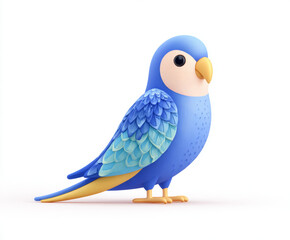 Obraz premium Blue parrot in cartoon style