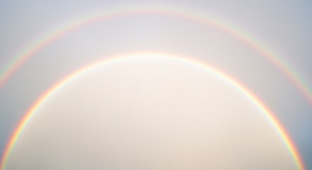 虹色光輪 静かに輝く 空に浮かぶ 美しい二重虹. AI Generated