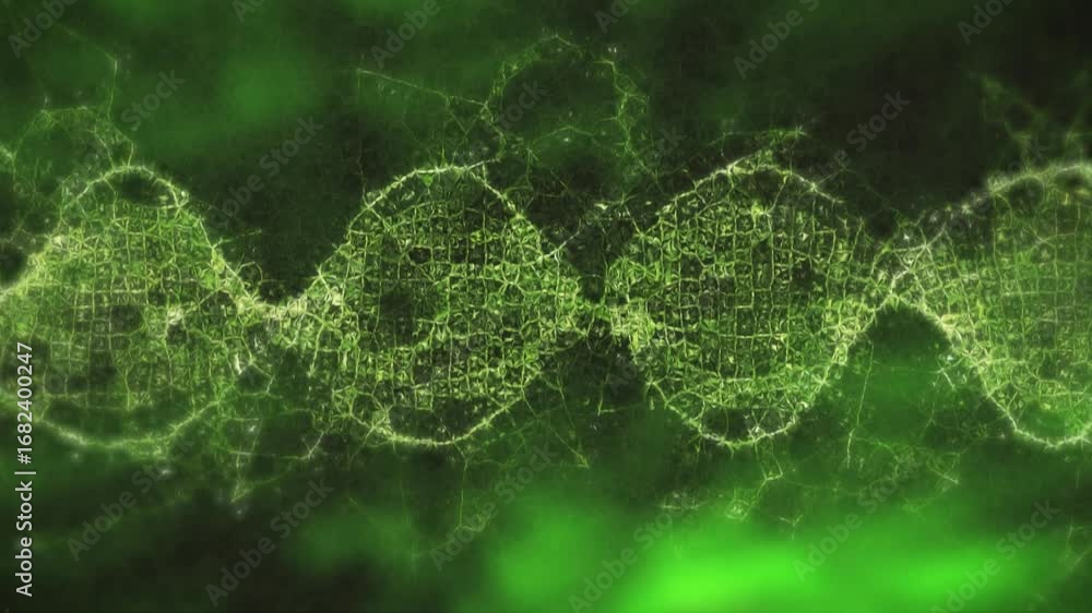 Poster digital waves floating against copy space on green background