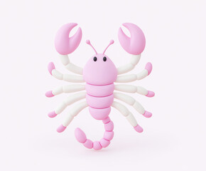 Pink cute cartoon scorpion