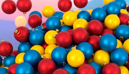 Fototapeta premium Christmas Balls Pile in Air