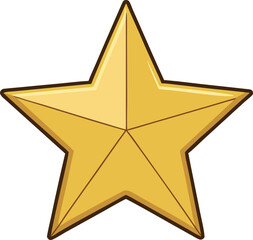 Golden shiny star vector illustration for decoration and design elements transparent background