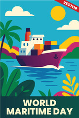 Naklejka premium World Maritime Day: The Power of Shipping: A Day to Appreciate the Global Network of Maritime Transport and Its Impact on the Economy