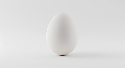 Abstract White Egg Minimalist Design Clean Background Oval Shape