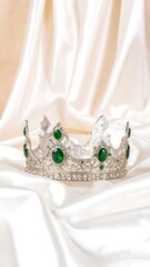 Crown on Satin Fabric