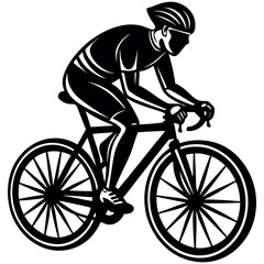 Obraz premium Cyclist riding a bicycle, participating in a race
