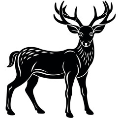 Illustration of a majestic deer with large antlers
