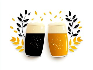Happy beer day National Beer Day illustration. Festive ale occasion graphic brew holiday artwork cheerful beer celebration image frothy beverage moment craft lager event drawing.