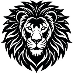 Majestic lion head with a detailed mane