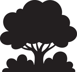Silhouette of Lush Tree Design for Nature Themes and Decorative Art Projects