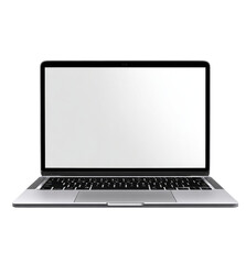 Laptop with blank screen, light gray