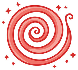 Swirly spiral design with shiny star elements and elegant, flowing lines