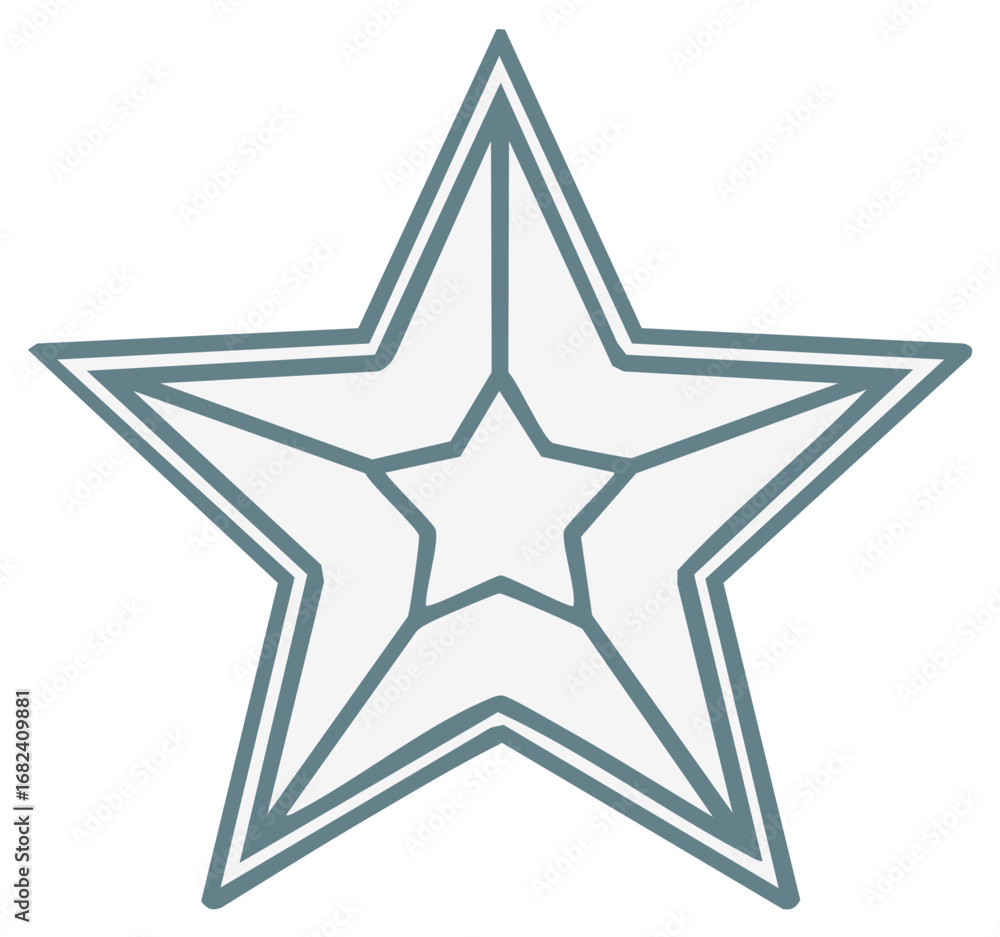 Poster clean modern geometric star symbol featuring a smaller star nested within its outlines graphic