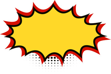 Yellow and Red Comic Explosion with Halftone, Comic Explosion © Nabata Art