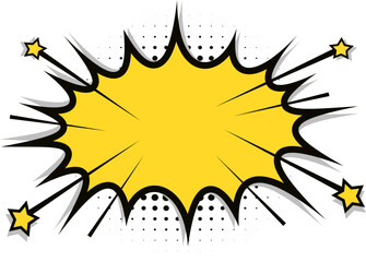Yellow Comic Explosion with Stars, Comic Explosion
