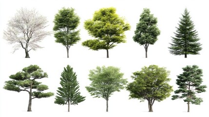 Obraz premium 建築パース用樹木素材セット
