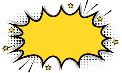 Halftone Comic Explosion with Stars, Comic Explosion
