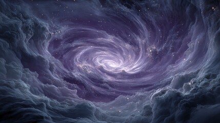 Naklejka premium Swirling galaxy nebula in space