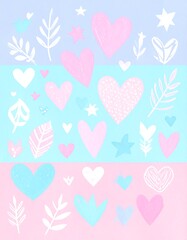 Cute Hearts & Leaves Design