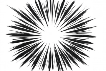 Concentrated black lines create a burst effect expanding from the center on a transparent background