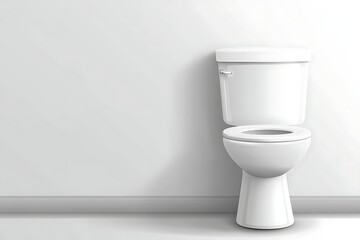 White toilet against a white wall