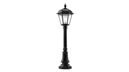 Black outdoor lamp post