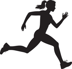 Woman running vector