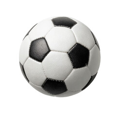 Obraz premium A perfectly round soccer ball, predominantly white with black pentagonal panels