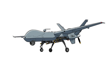 Advanced military drone with missiles poised for strategic reconnaissance and aerial operations