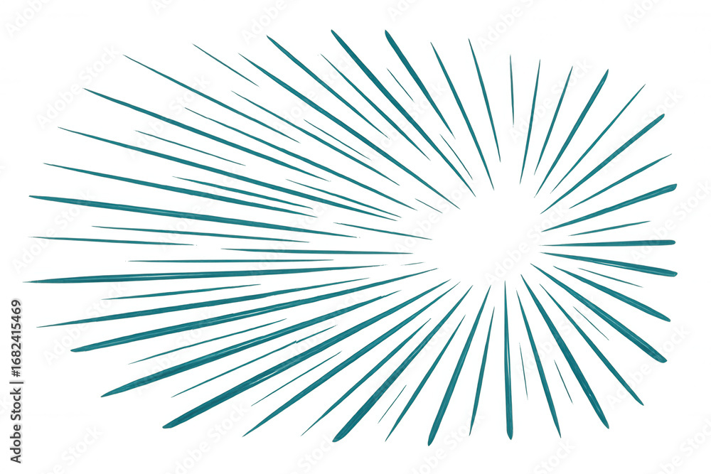 Aufkleber radiant turquoise sunburst spreading outward, creating dynamic visual energy on transparent backdrop