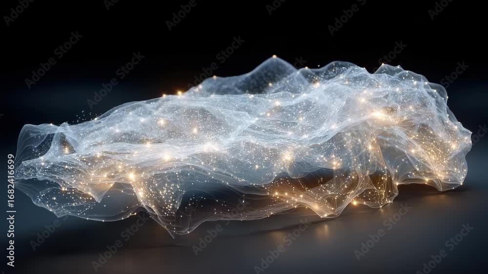 Poster a captivating digital representation showcases the intricate patterns of brain waves, with luminous 