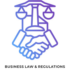 Business Law & Regulations Gradient Line Icon
