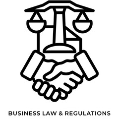 Business Law & Regulations Line Icon